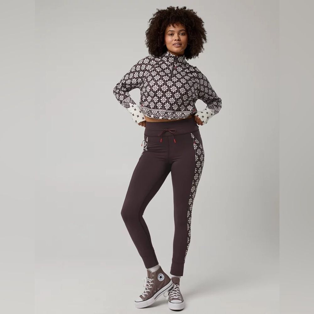 Offline Aerie Warmup high waisted pocket legging & quarter zip matching set, XS